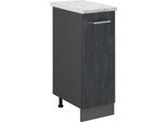 Vicco Armadio Cucina Dispensa Alto R-Line, 30 Cm Pl Marmo, Calcestruzzo Nero/Antracite