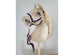 Set Per Cavallo Da Tiro: Centauro A3 Con Pelliccia Bianca + Briglia Con Cordino - Bianco-Prugna