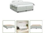 The Living Store Struttura Letto Grigio Chiaro 200X200 Cm In Velluto