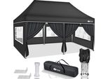 Gazebo Tillvex 3X6M - Con 6 Pareti Laterali Antracite Impermeabile | Gazebo Pieghevole Pop-Up Regolabile In Altezza | Tenda Da Giardino Protezione Uv 50+ | Tenda Da Festa Con Borsa Per Giardino