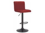 In And Outdoormatch Sgabello Da Bar Melyna - Rosso Velluto - Altezza Seduta 62-83 Cm - Con Schienale - Regolabile In Altezza - Set Di 1 - Ergonomico - Sgabelli Da Bar - Cucina
