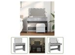 The Living Store Comodino Con Illuminazione Led Grigio Cemento 100X40X120 Cm