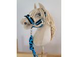 Divertente Set Per Cavalli Da Passatempo: Canter A3 Con Peluche Nero + Collari In Corda - Nero-Turchese