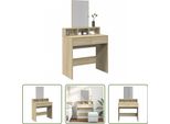 The Living Store Comodino Con Specchio Rovere Sonoma 80X41X144,5 Cm