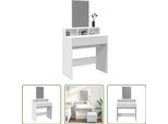 The Living Store Comodino Con Specchio Bianco 80X41X144,5 Cm