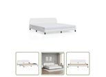 The Living Store Struttura Letto Con Testiera Bianca 200X200 Cm In Ecopelle