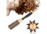 Anione Portatile Anti Statico Capelli Pettine Rotondo Salone Styling Spazzola Oro E Nero (25 Mm)