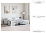Vidaxl Struttura Letto In Metallo Bianco 200×200 Cm - Letti E Strutture Letto