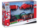 Bburago Modell Traktor Geschenkset Massey Ferguson 8740S + 3 AnhäNger 10 Cm (Spielzeug - Fahrzeuge)