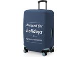 Coprivaligia Taglia M, Coprivaligia Per Valigie Di Medie Dimensioni 57-65 Cm, Coprivaligia Elasticizzato, Protezione Per Bagagli, Coprivaligia Elastico, Blu Scuro