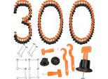 Set Di Livellamento Per Piastrelle 300 Pezzi Arancione Nero Da 3 A 16 Mm