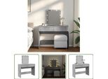 The Living Store Comodino Con Illuminazione Led Grigio Cemento 100X40X130 Cm