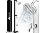 Tillvex Doccia Solare 60 Litri Nero/Argento Inclusa Copertura Protettiva Doccia Da Giardino Doccia Da Piscina Doccia Da Campeggio Doccia Solare Da Esterno Doccia A Pioggia