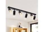 Zmh Led Plafoniera Nera 6 Fiamme Plafoniera GU10 Lampada Spot Orientabile Soffitto Per Parete Spot Soggiorno Camera Da Letto, Senza Lampadine