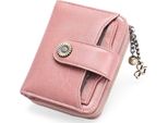 Portafoglio Donna Piccolo, Portafoglio Donna Vera Pelle, Con Scomparto Portafoglio Piccola Cerniera Portacarte Con Blocco Rfid (Rosa)