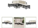 The Living Store Set Di Divani Angolari Da Giardino A 3 Pezzi Con Cuscini In Poly Rattan Nero