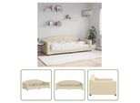 The Living Store Daybed Crema 90X200 Cm Tessuto
