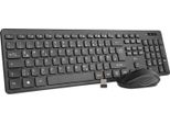 Set Tastiera E Mouse Wireless, Tastiera Wireless Con Mouse, Per Pc/Laptop/Windows/Smart Tv, Layout Tedesco, Nero
