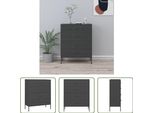 The Living Store Cassettiera Antracite 80X35X101,5 Cm In Acciaio