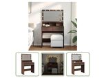 The Living Store Comodino Con Led Effetto Rovere Marrone 80X41X134,5 Cm