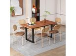 Set Di 6 Sedie Da Pranzo In Rattan Flieks, Sedie Da Cucina Sedia Da Pranzo Con Gambe In Metallo, Sedie Da Sala Da Pranzo Sedia Da Soggiorno Con Rivestimento In Pu, Marrone