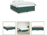 The Living Store Struttura Letto In Velluto Verde Scuro 200X200 Cm