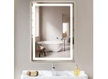 Specchio Zmh Con Illuminazione Specchio Led 60X80 Cm Specchio Da Parete IP44 Funzione Antiappannamento Specchio Luminoso Dimmerabile 3000K-6500K