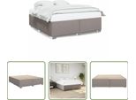 The Living Store Struttura Letto Senza Materasso Taupe 200X200 Cm In Tessuto