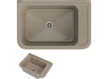 Granitan | Lavello , Negra - Beige - Tecnico, Ampia Camera Di Lavoro - Ideale Per Garage E Lavanderia