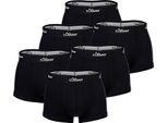 S.Oliver Boxer Da Uomo, Confezione Da 6 - Pantaloncini, Hipster, Cotone Elasticizzato Nero M