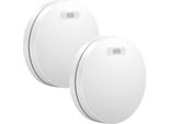 Aroha Link Rilevatore Di Fumo/Calore Sleep Line Interconnesso - Batteria Da 10 Anni - Sensore Fumo Collegabile - Allarme Anticendio - 2 Pezzi