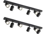 Zmh Led Lampada Da Soffitto Nera A 6 Fiamme 2ER Faretto Da Soffitto Moderno GU10 Faretto Da Soffitto In Metallo Orientabile A 330° Per Soggiorno Camera Da Letto Corridoio
