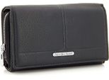 Portafoglio Da Donna In Vera Pelle, Portafoglio Grande Con Protezione Rfid/Nfc - Portamonete, Portafoglio Da Donna (Nero)