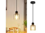 Zmh Lampada A Sospensione Tavolo Da Pranzo Lampada A Sospensione Vintage Tavolo Da Pranzo Lampada A Sospensione E27 Nero 1 Fiamma Sala Da Pranzo Lampada A Sospensione Retro Industriale Per Soggiorno Hotel Ufficio (Senza Lampadina)