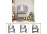 The Living Store Comodino Con Luci Led Grigio Cemento 96X40X142 Cm