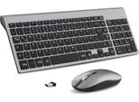 Set Mouse Tastiera Wireless, Tastiera Wireless Portatile Ultrasottile 2.4G Con Mouse Tastiera Qwertz Layout (Tedesco) Per Laptop, Pc, Desktop, Notebook, Windows