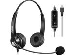 Con Riduzione Del Rumore Del Microfono E Controllo Del Volume, Cuffie Per Pc Per Laptop, Skype, Uc, Lync, Softphone, Call Center, Ufficio, Affari, Cristallino