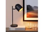 Zmh Lampada Da Tavolo Vintage Retrò: Lampada Da Tavolo Soggiorno Industriale In Metallo Nero Oro E14 Rustico Comodino Con Cavo Lampada Da Letto Per Camera Da Letto - Senza Lampadina