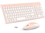 Set Mouse Tastiera Wireless, Tastiera Wireless Ultrasottile 2.4G Con Mouse Wireless, Layout Tedesco Qwertz, Portata 10 M, Per Pc, Desktop