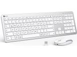 Set Mouse Tastiera Wireless - Tastiera Wireless Ricaricabile Silenziosa Con Pellicola Antipolvere, Layout Tedesco Qwertz Per Sistemi Windows, Mac Os E Chrome Os