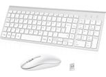 Set Mouse Tastiera Wireless, Tastiera Wireless Ultrasottile 2.4G Con Mouse Wireless, Layout Tedesco Qwertz, Portata 10 M, Per Pc, Desktop
