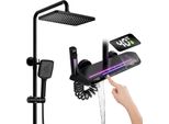 Sistema Doccia Miscelatore Termostatico In Ottone Set Doccia Con Doccia A Pioggia, Doccetta A 3 Modalità, Spruzzatore Per Bidet, Miscelatore Per Vasca A Cascata, A Parete