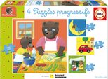 Puzzle - Educa - Little Brown Bear: 4 Progressive Puzzles For Children From 12 To 25 Pieces From 3 Years Old
