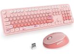 Combinazione Di Tastiera E Mouse Wireless Solidee, Design Da Macchina Da Scrivere, 2,4 Ghz, Tasti Rotondi, Tastiera Con Tastierino Numerico, 104 Tasti, Design Ergonomico