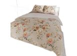 Biancheria Da Letto, Raso Di Cotone, Alta Qualità 200X220 Manila Beige, Fiori