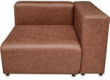 Modulo Divano 'Suldal' Elemento Angolare Con Bracciolo A Destra 110 X 109 X 68 Cm Finto Camoscio Marrone Chiaro