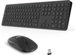 Set Tastiera E Mouse Senza Fili, Mouse E Tastiera Ergonomici, Tastiera E Mouse Senza Fili Per Pc In Dimensioni Reali, Layout Qwertz Tedesco, 12 Tasti Fn Silenziosi