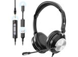 Cuffia Con Microfono Cuffia USB/3,5 Mm Type-C Con Cancellazione Del Rumore, Suono Stereo Chiaro Cuffia Per Pc Per Call Center Ufficio Chiamate In Conferenza Skype