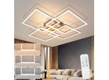 Zmh Lampada Da Soffitto Led Soffitto Soggiorno 64CM Lampada Soggiorno Moderno Dimmerabile Con Telecomando 36W Argento Camera Da Letto Illuminazione Soffitto Design Rettangolare Lampada Da Cucina Per Sala Da Pranzo Cucina