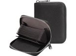 Donna, Portafoglio Con Zip E Molti Scomparti, Portafoglio In Pelle, Portacarte Con Protezione Rfid E Molti Scomparti, Piccolo E In Formato Corto